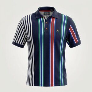 Vintage Gant Rough Weather Polo Shirt Mens Medium Multicolor‎ Striped 90s Rugby